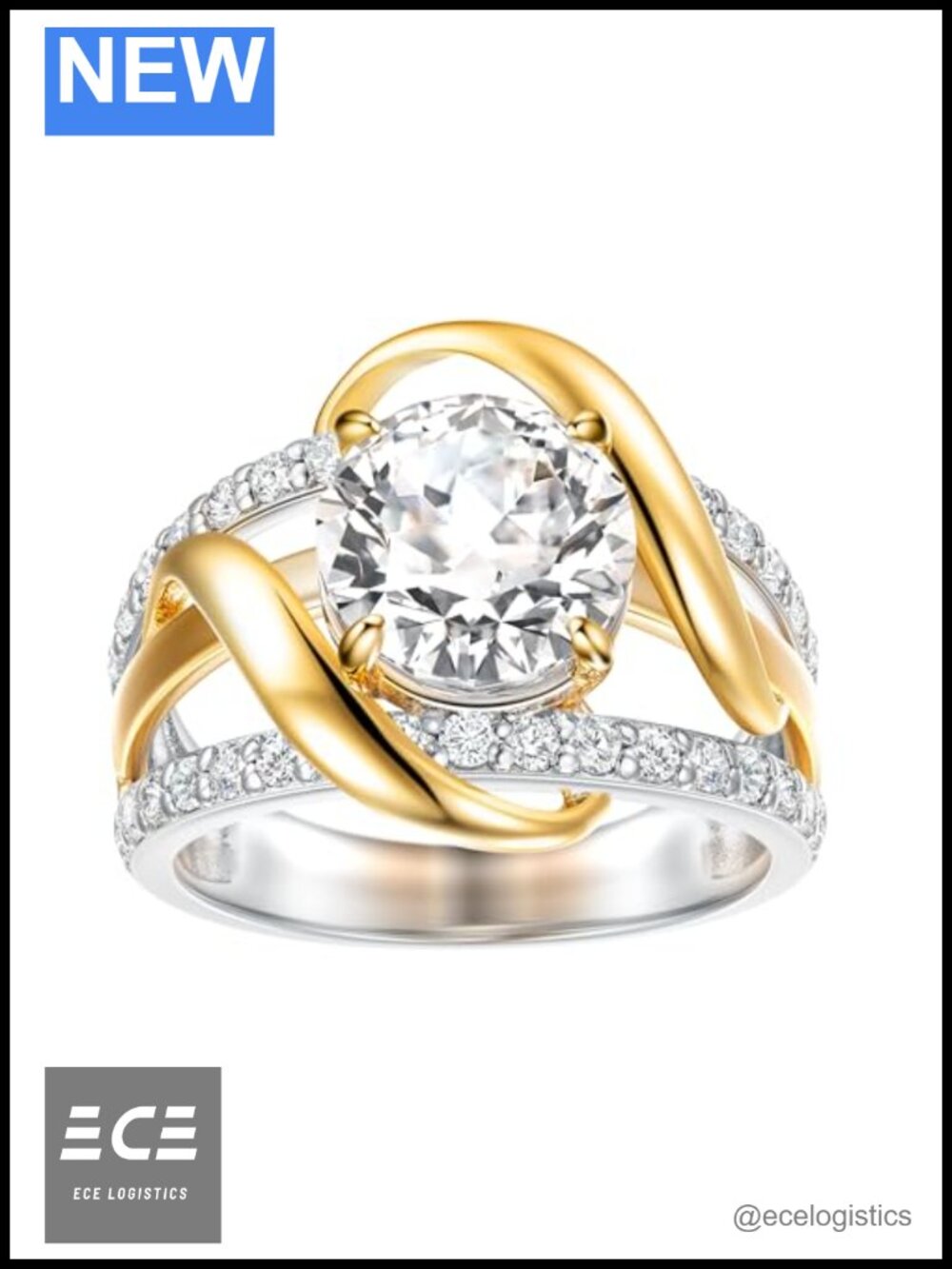 925 Sterling Silver Round Cubic Zirconia Bow Solitaire Engagement Ring